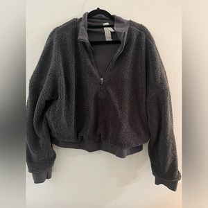 Fabletics cropped Sherpa quarter zip